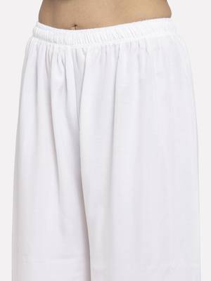 White printed rayon palazzo-pants 5