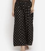 Black printed rayon palazzo-pants