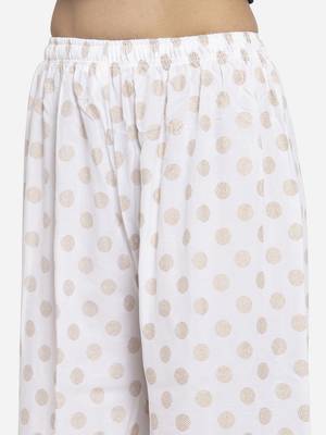 White printed rayon palazzo-pants 5