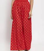 Red printed rayon palazzo-pants