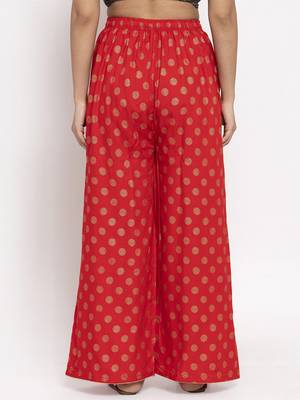 Red printed rayon palazzo-pants 4