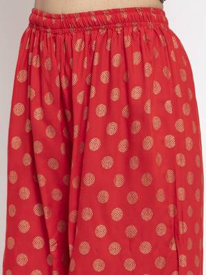 Red printed rayon palazzo-pants 5