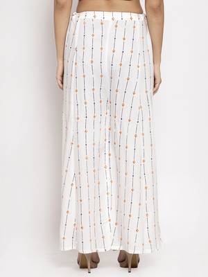 White printed rayon palazzo-pants 4