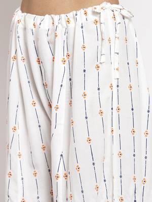 White printed rayon palazzo-pants 5