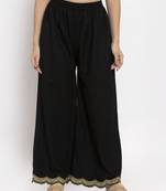 Black printed rayon palazzo-pants