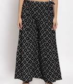 Black printed rayon palazzo-pants