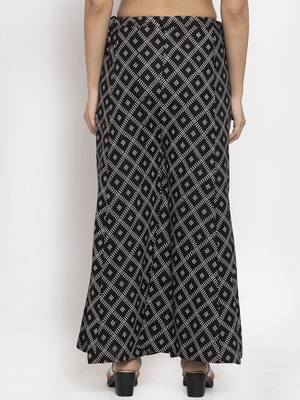 Black printed rayon palazzo-pants 4