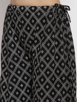 Black printed rayon palazzo-pants 5