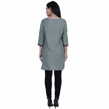 Light-green printed cotton cotton-kurtis 4