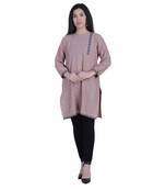 Light-pink printed cotton cotton-kurtis