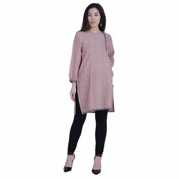 Light-pink printed cotton cotton-kurtis 3