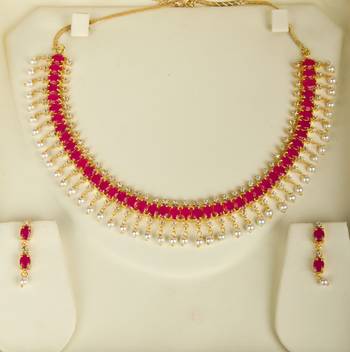Red Indian Jewellery Copper Gold Plated Necklace Set for Women 2