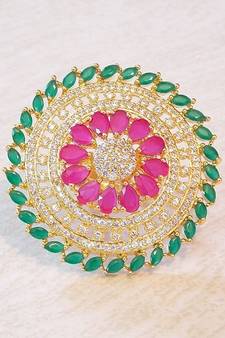 RUBY EMERALD FINE AD STUD RING