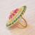Ruby Emerald Fine Ad Stud Ring