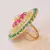 RUBY EMERALD FINE AD STUD RING