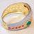 Fine Cz Ruby Emerald Stud Bracelet