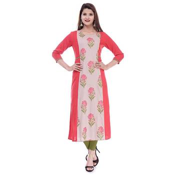 Light-multicolor printed cotton cotton-kurtis 1