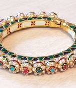 Traditional Jadau Navrattan Bangle