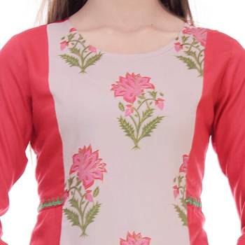 Light-multicolor printed cotton cotton-kurtis 4