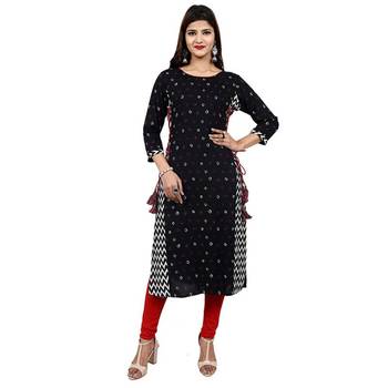 Black printed cotton cotton-kurtis 1