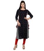 Black printed cotton cotton-kurtis