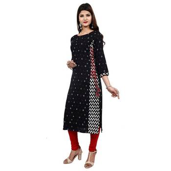 Black printed cotton cotton-kurtis 2