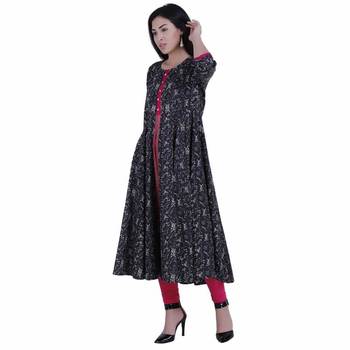Black printed cotton cotton-kurtis 3