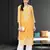 Hand Embroidered Mustard Georgette Lucknow Chikan Women Kurta With Slip