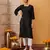 Hand Embroidered Black Cotton Lucknow Chikan Women Kurti