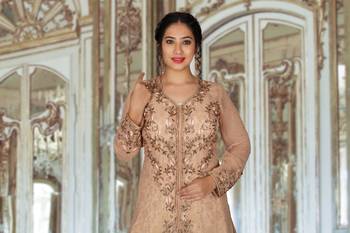 Brown Hand Work Georgette Ethnic 4