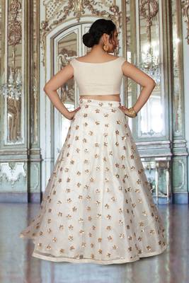 White Hand Work Chikankari Ethnic With Blouse 6