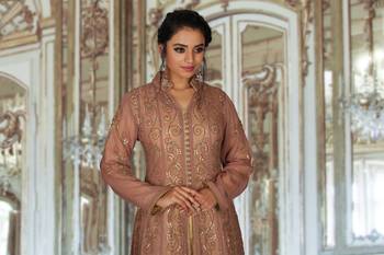 Brown Hand Work Georgette Ethnic 5