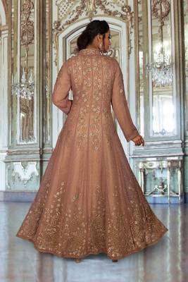 Brown Hand Work Georgette Ethnic 6
