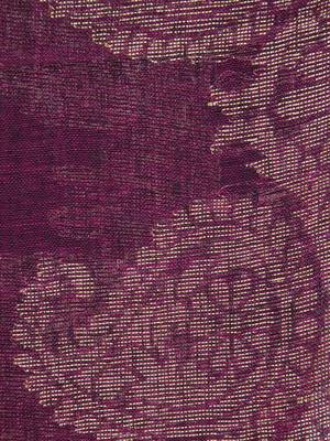 Purple hand woven linen saree with blouse 4
