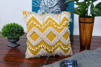 Cotton Pastel Boho Daimond Shaggy Home Decorative Soft Cushion Cover 1
