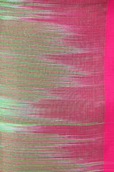 Green hand woven cotton silk saree with blouse