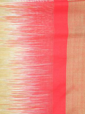 Beige hand woven cotton silk saree with blouse 4