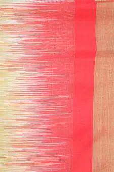 Beige hand woven cotton silk saree with blouse