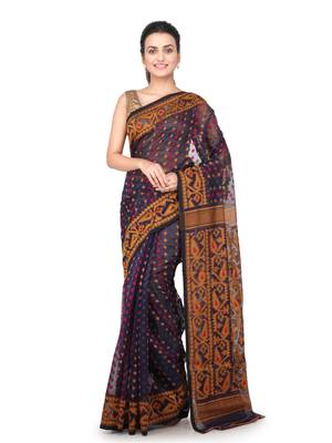 Blue Pure Cotton Hand Woven Bengal Handloom Saree 1