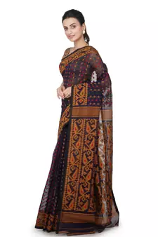 Blue Pure Cotton Hand Woven Bengal Handloom Saree