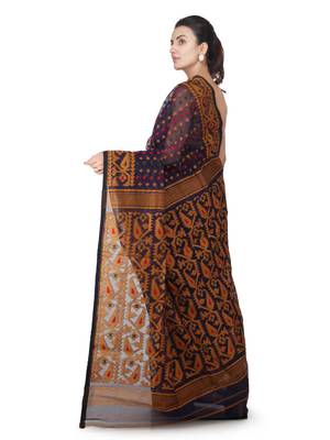 Blue Pure Cotton Hand Woven Bengal Handloom Saree 3