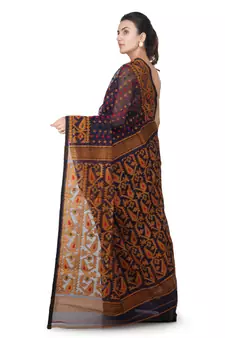 Blue Pure Cotton Hand Woven Bengal Handloom Saree