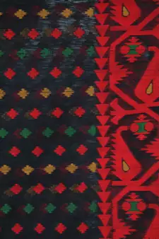 Black Hand Woven Pure Cotton Saree Without Blouse