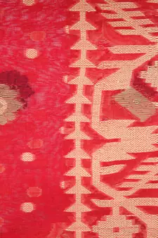 Red Hand Woven Pure Cotton Saree Without Blouse