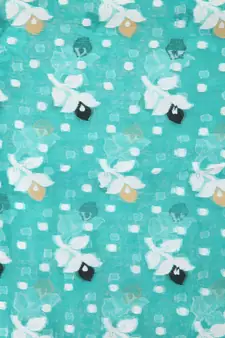 Turquoise Hand Woven Pure Cotton Saree Without Blouse