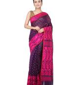 Blue Hand Woven Pure Cotton Saree Without Blouse