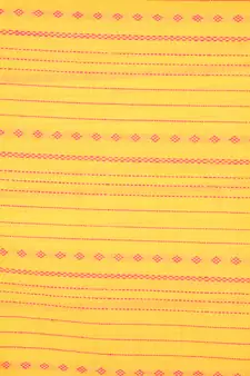 Yellow hand woven pure cotton saree with blouse