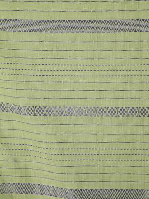 Green hand woven pure cotton saree with blouse 4