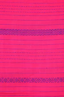 Pink hand woven pure cotton saree with blouse