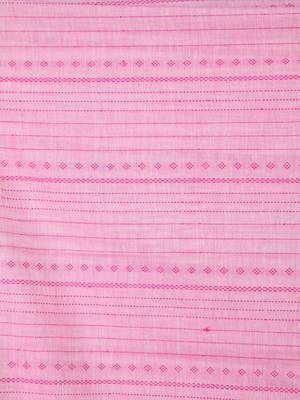 Pink hand woven pure cotton saree with blouse 4